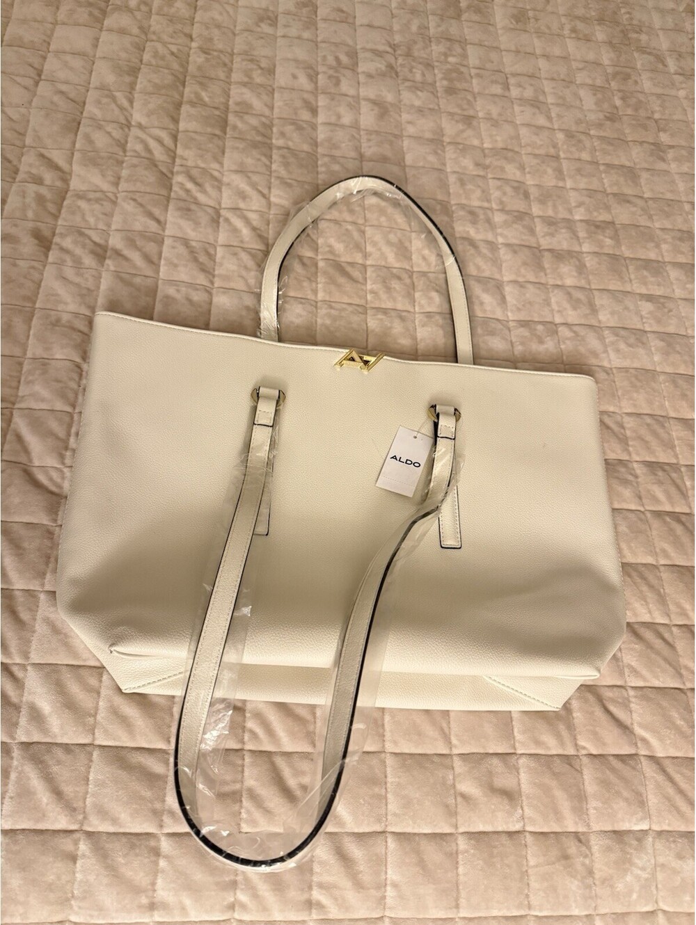 Aldo White Faux Leather Tote